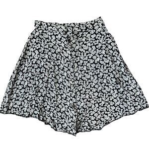 Vintage Anne Klein II Black/White Floral Flowy Lightweight Skirt, Size 8